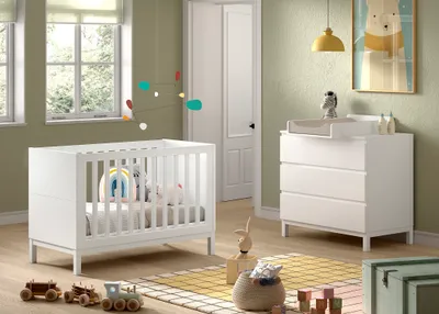 Image de VIPACK - Ensemble de 3 articles en EVA : commode avec table à langer, lit bébé 60 x 120 cm