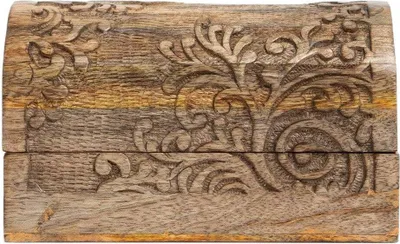 Zdjęcie produktu dla HOMLA Szkatułka na biżuterię FLOAR drewniana żłobiona 19x11x11 cm