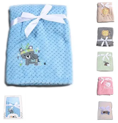 Produktbild von Cangaroo Babydecke Freya, Größe 80 x 110 cm kuschelige Babydecke aus Fleece blau