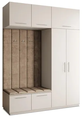Produktbild von Masseno Garderobe-Set REMA 180/240/60 cm Modern Garderobenschrank Kaschmir, Veloursstoff MONOLITH 09 (Beige)