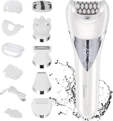 Produktbild von Hatteker Multifunktionaler 6-in-1 Damenrasierer – Epilierer, Peeling, Reinigung & Fußpflege mit LCD-Anzeige, IPX6 Wasserdicht
