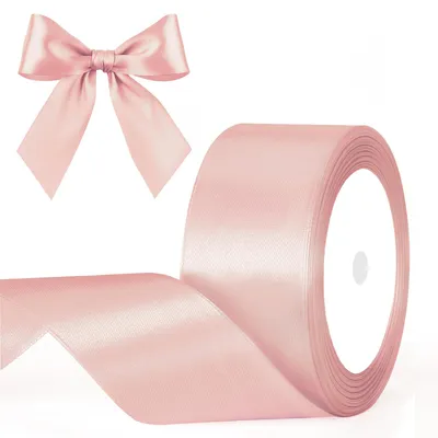 Produktbild von Pastellrosa Satinschleife, 40 mm - Dekoratives Geschenkband, 22 Meter