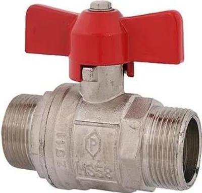 Produktbild von Js Kugelhahn,Voller Durchg.,Dn10 Agxag3/8",54Mm,Flueg-Gr.rot,Vern.