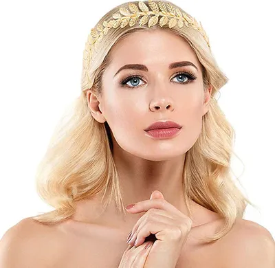 Produktbild von 4 Stück Blattkrone Haarband - Goldene Blattkrone - Vintage Römische Göttin Blatt Braut Haar Krone - Tiara für Hochzeit - Party - Tanzparty - Modenschau