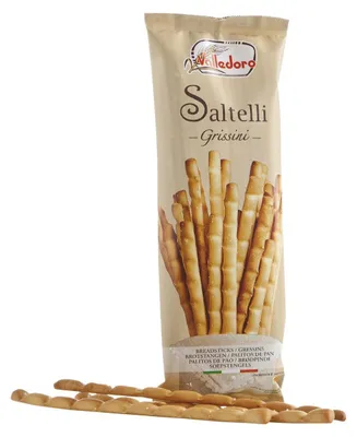 Produktbild von Valledoro Soepstengels Saltelli Grissini, 100g, knusprige italienische Brotstangen