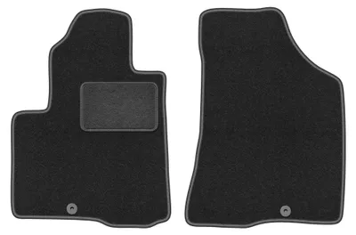 Produktbild von Velours-Fußmatten vorne für Hyundai Santa Fe II 2006-2012 (SUV) – 2-tlg, Graphit, passgenau – Wielganizator LUX