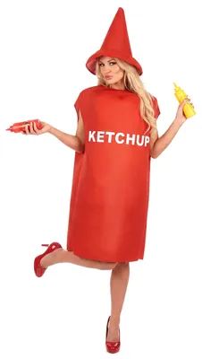 Produktbild von Ketchup-Kostüm Ketchub-Tube rot-weiss - Einheitsgröße