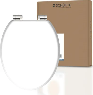 Produktbild von SCHÜTTE MDF WC Sitz WHITE, Toilettendeckel mit Absenkautomatik und Holzkern, Klobrille,  Toilettensitz