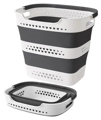 Image de Elzusha - Panier pliable pour vêtements, 42 litres, avec poignée
