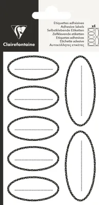 Produktbild von Clairefontaine 10x Pack. 28 selbstklebenden Etiketten Schwarz 617061C