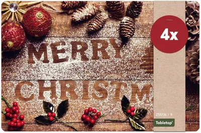 Immagine prodotto di Set di 4 tovagliette lavabili Natale Buon Natale