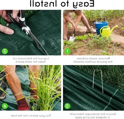Extra starke Unkrautfolie 100 g/m² - 1 x 5 m Wasserdurchlässige Unkrautfolie mit 10 Bodenankern - Reißfestes Gartenvlies für