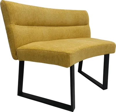 Produktbild von Sitzbank Liron Rund gepolstert mit Rückenlehne Kufengestell 108x82x60 cm