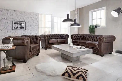 Produktbild von Chesterfield Sofa Garnitur Braun