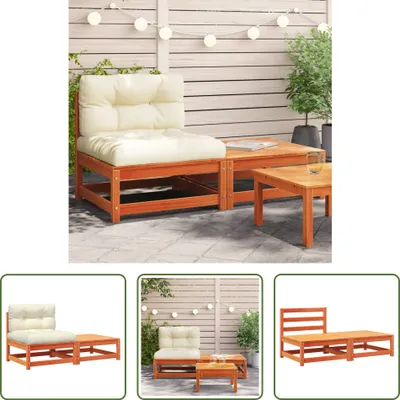 Produktbild von The Living Store Gartensofa ohne Armlehnen mit Kissen und Hocker