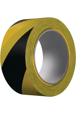 Productafbeelding van 1 Verpakking (36 rollen) Kipp PVC waarschuwingslint, type Extra 339-57, zwart/geel, 33 meter x 50 mm