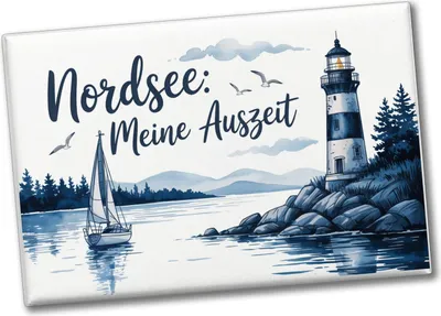 Produktbild von Leuchtturm Nordsee Auszeit Souvenir Souvenir Magnet