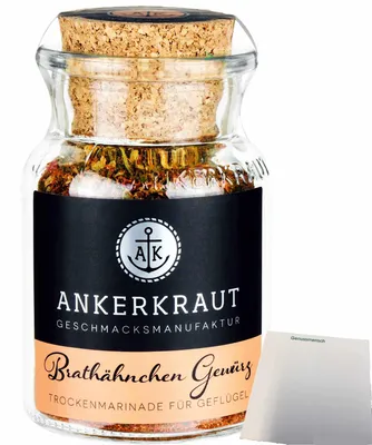 Produktbild von Ankerkraut Brathähnchen Gewürz (75g Glas) + usy Block