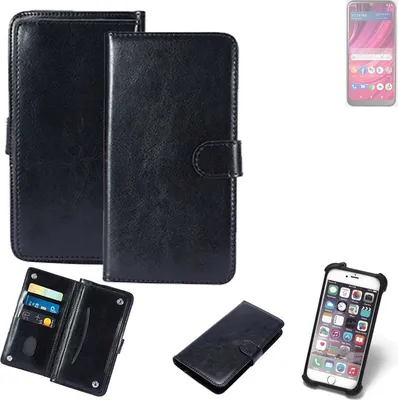 Produktbild von K-S-Trade 360° Hülle kompatibel mit BLU View 4 schwarz Kunstleder Case BookCase WalletCase Kunstlederederhülle Handyhülle, Rundumschutz Bumper