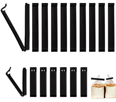 50 Verschlussclips, 6 cm & 11 cm, schwarz, für Tüten und Beutel