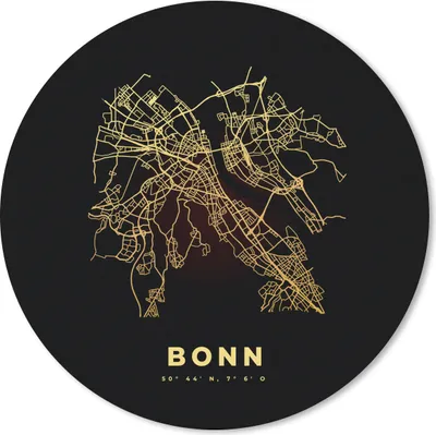 Produktbild von MuchoWow® Mauspad Mousepad Gold - Bonn - Karte - Stadtplan 20x20 cm - Mousepads - Maus Mat - Pad - Mausunterlage - Schreibtischmatte