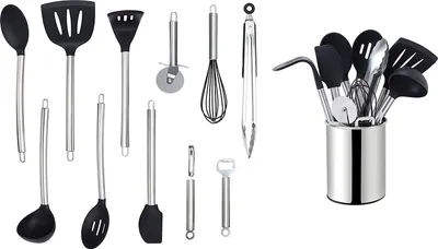 Produktbild von Echtwerk Küchenhelfer Set 12-teilig, Farbe:Silber