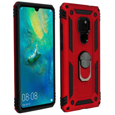 Zdjęcie produktu dla Hybrydowe etui na telefon komórkowy z uchwytem na pierścień do Huawei Mate 20 - czerwony
