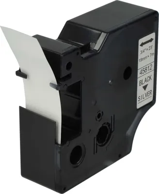 Produktbild von vhbw Schriftband-Kassette Ersatz für Dymo D1, 45812 für Etiketten-Drucker 7m x 19mm Schwarz auf Silber
