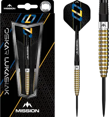 Immagine prodotto di Mission Oskar Lukasiak 22g Steeldarts - 95% Tungsten - Black & Gold PVD