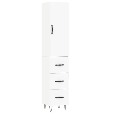 Image de Buffet haut Blanc 34,5x34x180 cm Bois d'ingénierie