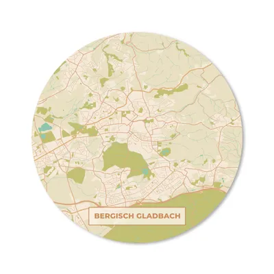 Produktbild von MuchoWow® Mauspad Mousepad Bergisch Gladbach - Karte - Vintage - Stadtplan 40x40 cm - Mousepads - Maus Mat - Pad - Mausunterlage - Schreibtisch Accessoires