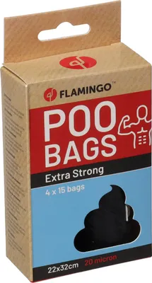 Produktbild von Flamingo Kotbeutel extra stark Blekz schwarz - 4 x 15 Stück