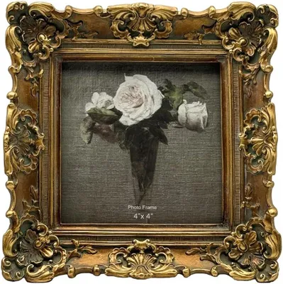 Imagen del producto de Marco de fotos - Poliresina - Estilo vintage - Hecho a mano - Bronce y dorado