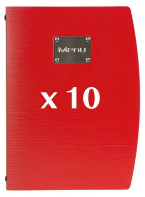10 Menüschützer Rio rot A4 mit 1 Doppeleinlage