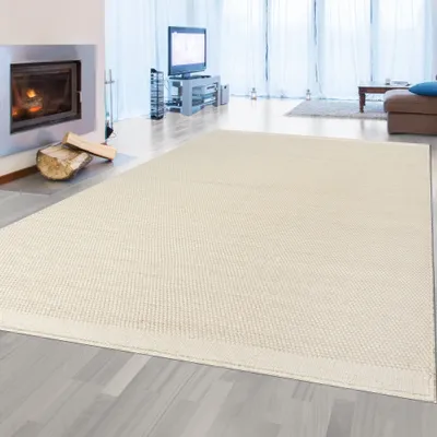 Produktbild von Handgewebter Wollteppich in Creme - und pflegeleicht Größe - 160 x 230 cm