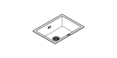 Produktbild von Kompositspüle K700 Unterbau 31655 1 Becken 610x460mm granit schwarz