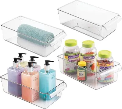 Produktbild von mDesign Kühlschrankbox Organizer Aufbewahrung 4er Set Kunststoff Transparent