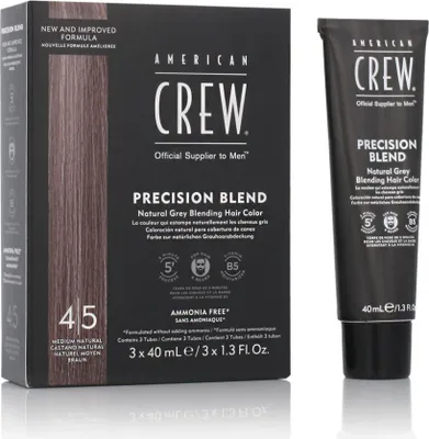 Image de American Crew CLASSIC: PRECISION BLEND Natural Gray Coverage 4-5 Medium Natural 3 x 40 ml