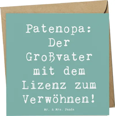 Produktbild von Mr. & Mrs. Panda Grußkarte Spruch Patenopa Verwöhnung - Meeresbrise - Geschenk, besondere Bindung, Großvater, anlasskarte, Taufpate, Freude, Glückwunschkarte, Patenschaft