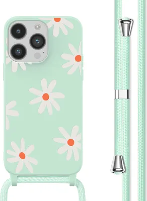 Produktbild von imoshion SilikonHülle design mit Band iPhone 14 Pro - Green Flower Distance