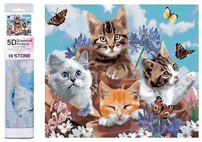 Produktbild von 40x30 Diamanten Malerei Zum Selbermachen DIY Diamond Painting Katzen