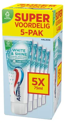 Imagen del producto de Pasta dental Aquafresh White & Shine, paquete de 5 unidades