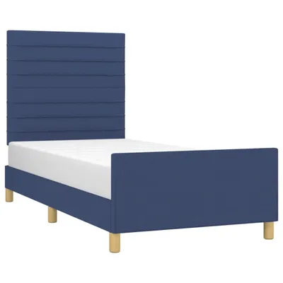 Produktbild von vidaXL Bettgestell ohne Matratze Blau 100x200 cm Stoff