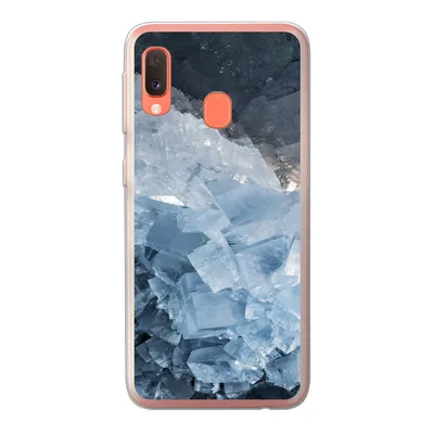 Produktbild von MuchoWow® Handyhülle Schutzhülle Hülle für Samsung Galaxy A20e Naturstein - Kristall - Blau Silikon Softcase Handy Hülle - Abdeckung
