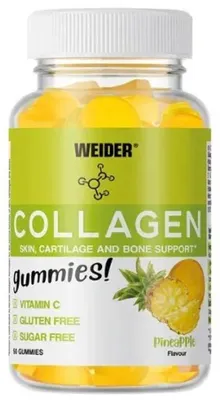 Zdjęcie produktu dla Weider, żelki kolagenowe (50 sztuk), smak ananasa - witaminy, minerały i zdrowie