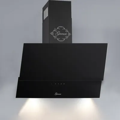 Produktbild von GURARI Kopffreihaube GCH 268 BL 6 PRIME inkl. Umluftset, Wandhaube, Dunstabzugshaube 60 cm, Schwarz Glas,1000m³/h, Fernbedienung