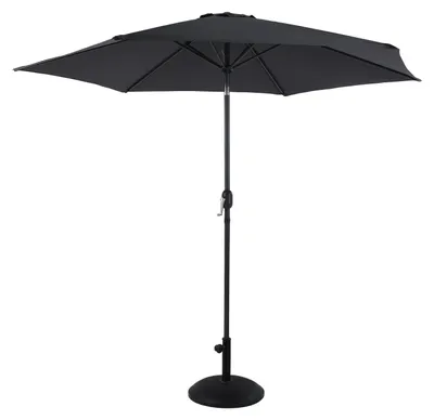 Produktbild von AXI Noor Runder Mittelstockschirm Ø 300cm aus Stahl in Anthraziet/Grau - inkl. Schirmständer | Sonnenschirm für Garten / Terrasse mit