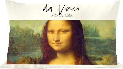 Produktbild von MuchoWow® Zierkissen Sofakissen Wohnzimmer Dekokissen 60x40 cm Mona Lisa - Da Vinci - Kunst - Kopfkissen - Polster mit Foto