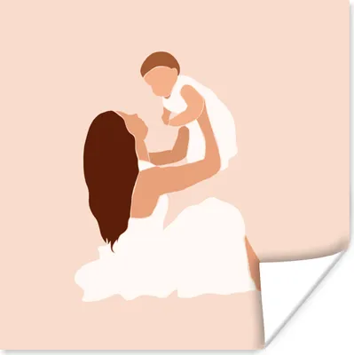 Produktbild von MuchoWow® Poster Mutter - Kind - Familie - Baby 100x100 cm - Babyzimmer