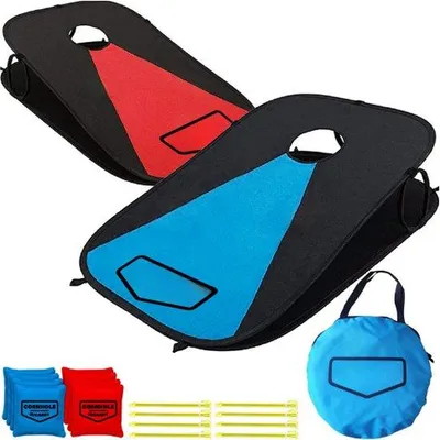 Productafbeelding van Famanu Cornhole Set - 2 borden, 90 x 60 cm, 8 zakken, 100% canvas, lichtgewicht en opvouwbaar